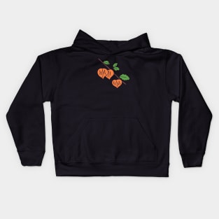 Orange flowers on a branch in the form of a flashlight. Kids Hoodie